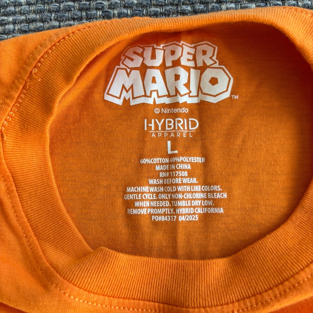 Nintendo Super Mario Boo Graphic Tee Orange Boys Size L 10/12 - Picture 3 of 3